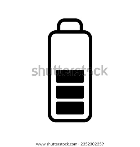 -2 indikator battery line icon vector design template and ilustration with editable stroke