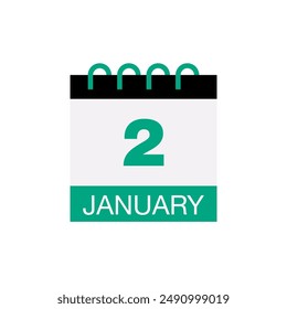 2 january calendar date icon vector eps