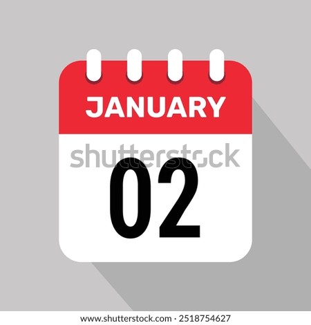 2 january calendar icon vector graphic design
