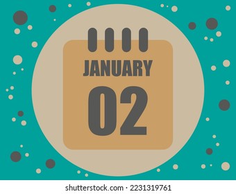 2 January calendar vector. Calendar icon for the month of January with circle. Banner for holidays and commemorative dates