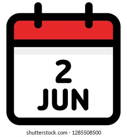 2. June - Calendar Icon - Vector Illustration - Vector