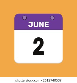 2 june calender icon text page monthly web design.