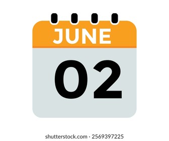 2 June - daily calendar Icon 