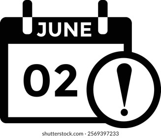 2 June - daily calendar Icon 