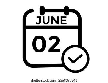 2 June - daily calendar Icon 