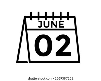 2 June - daily calendar Icon 