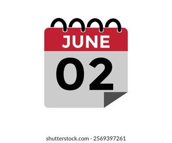 2 June - daily calendar Icon 