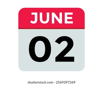 2 June - daily calendar Icon 