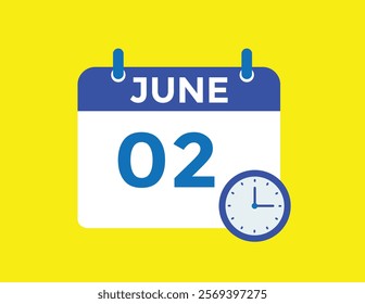 2 June - daily calendar Icon 