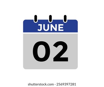 2 June - daily calendar Icon 