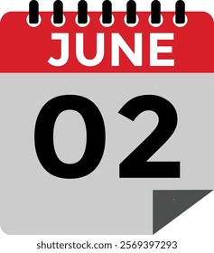 2 June - daily calendar Icon 