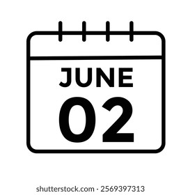 2 June - daily calendar Icon 