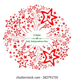 2 June. Italy Independence Day. Vector Illustration 