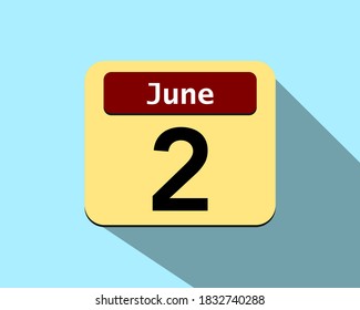 2 de junio - Imagen vectorial de un icono de un calendario