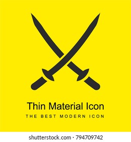 2 katanas bright yellow material minimal icon or logo design