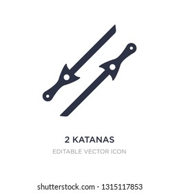 2 katanas icon on white background. Simple element illustration from Weapons concept. 2 katanas icon symbol design.