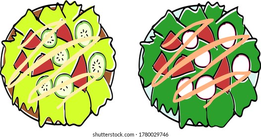 2 kinds of salad set