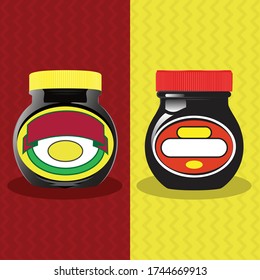 2 Kinds of Vegetable Spread on a Colourful Background