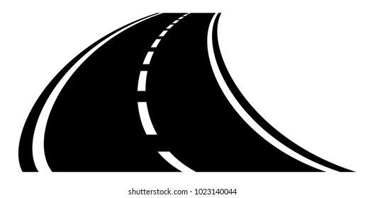 Carretera de 2 carriles con línea discontinua en blanco
