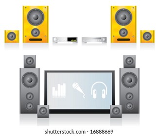 2 LCD Home Cinema Illustrations