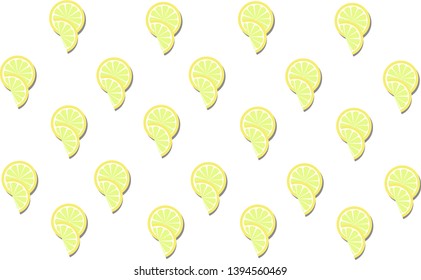 2 lemon slices pattern, vector