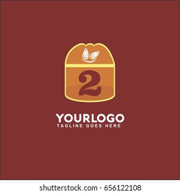2 letter abstract illustration logo. Vector nut, almond, walnut, peanut, pistachio and hazelnut. 