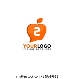 2 letter apple logo design. Social talk vector illustration.