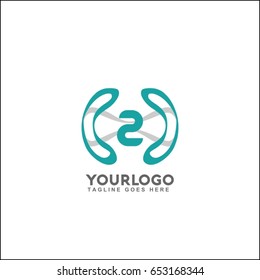 2 letter in a circle logo. Vector design template elements for your application or corporate identity.