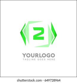 2 letter creative brand. Abstract trendy green logo design element . Vector illustration for business company visual identity