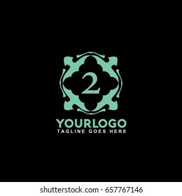 2 Letter Emblem of the weaving circle logo. Monogram design element, graceful template. Simple identity design for Royalty, business card, Boutique, Hotel, Heraldic, Web design. 