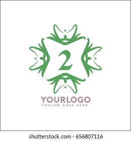2 letter emblem of woven circle. Monogram design element, graceful template. Simple logo design for Royalty, business card, Boutique, Hotel, Heraldic, Web design. 