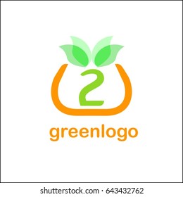 2 letter green identity. Tree leaf vector logo design, eco-friendly concept.