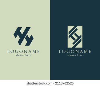 2 letter H logos design