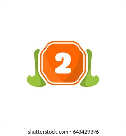2 letter happy food logo. Cute vector illustration
