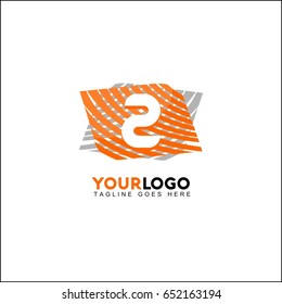 2 Letter Line Logo Design. Graphical mono line feathers set. Vector elements or linear signs. 