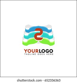 2 letter lines aspire up. Construction logo template. Vector illustration.