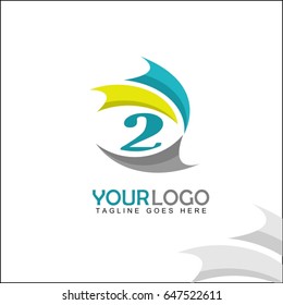 2 letter logo. Abstract colorful wave brand identity. Unity people concept design.