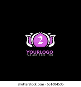 2 letter logo, Rose Flower Purple, beauty, yoga center, spa facilities, fashion and beauty logo.