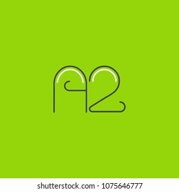A 2 Letter and Number logo icon vector template. 
