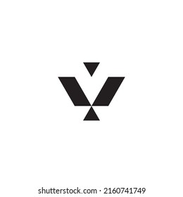 2 Letra V símbolo de logotipo simple vector