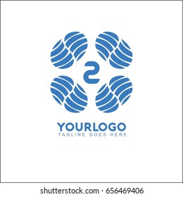 2 Letter Water Wave symbol and icon Logo Template vector
