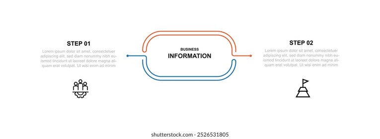 Elemento de Vector de Plantilla de infografía de paso de 2 líneas 