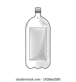 2 liter bottle icon, vector illustration