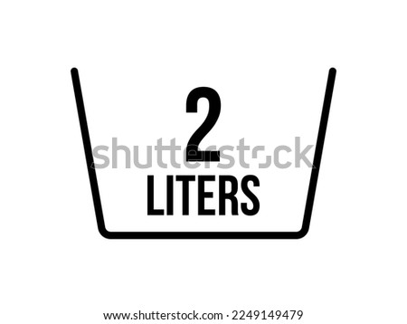 2 liters icon. Liquid measure vector in liters isolated on white background