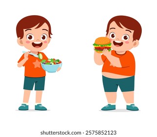 2 little kids compare fat and fit