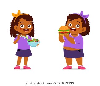 2 little kids compare fat and fit