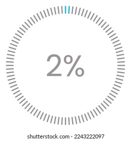 2% de carga. 2% de diagramas de círculo Vector de infografía, 2 Porcentaje listo para usar para diseño web ux-ui