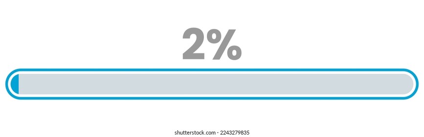 2% Loading. 2% progress bar Infographics vector, 2 Percentage ready to use for web design ux-ui
