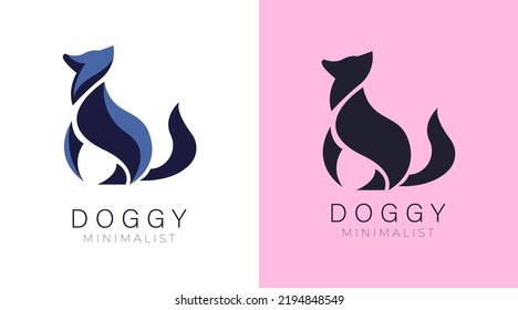 Perros con logotipo y concepto plano