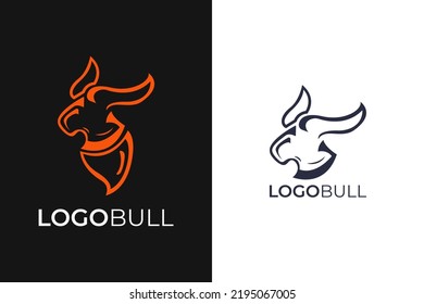 2 logos bull. logo monogram concept